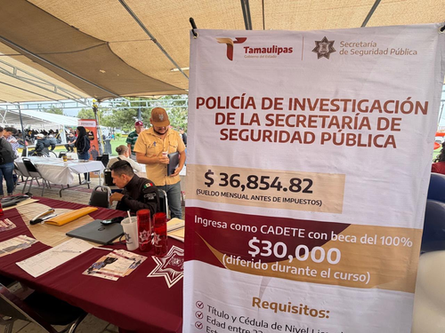 Recluta Tamaulipas policías en Coahuila con sueldos de hasta 36 mil pesos